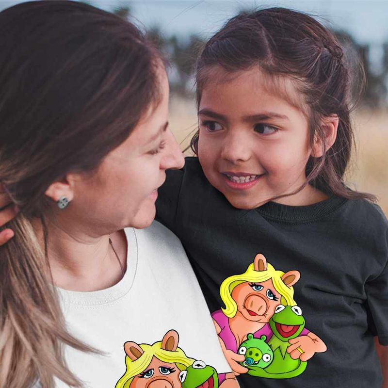 Fashion, accesorii si bijuterii - Copii - Imbracaminte copii - Tricouri copii - Tricou Copii Fete The Muppets Kermit the Frog Miss Piggy, alb, marime XS Copii - Infinity.ro
