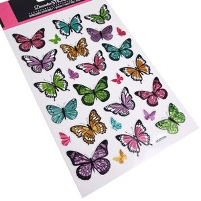 Casa si Gradina - Decoratiuni - Stickere decorative - Autocolante Fluturi cu Efect Holografic, Set 26 buc - Infinity.ro