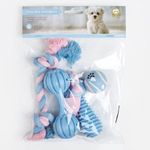 Jucarii, Copii si Bebe - Jucarii si jocuri - Jucarii bebelusi - Jucarii pentru dentitie - Set Jucarii pentru Catei, 4 buc, Albastru Deschis, TPR, Cu Sunet - Infinity.ro