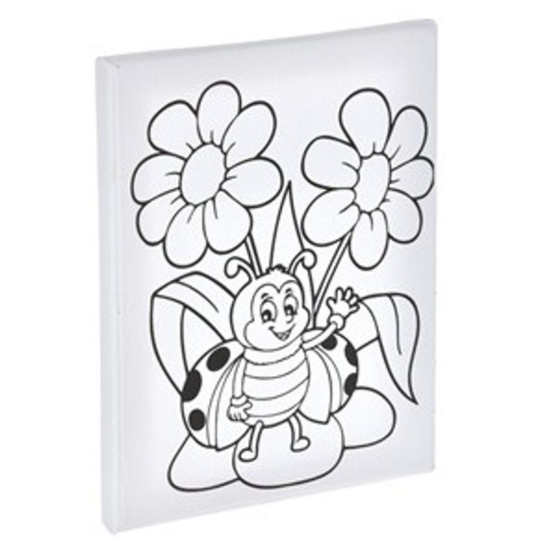 Jucarii, Copii si Bebe - Jucarii si jocuri - Jucarii & jocuri educative - Seturi pictura si desen - Set de Pictura pe Panza cu Buburuza, 15x20 cm, 5 Culori Acrilice si Pensula - Infinity.ro