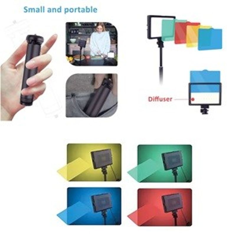 TV, Audio-Video si Foto - Videoproiectoare si accesorii - Ecrane proiectie - Proiector LED USB cu Trepied si 4 Filtre Colorate, 19x2x13 cm - Infinity.ro