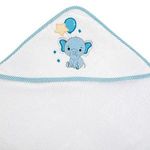 Jucarii, Copii si Bebe - Igiena si ingrijire - Baia bebelusului - Prosoape si halate de baie copii - Prosop cu gluga pentru bebelusi, Bumbac, Alb cu margine albastra, 75x75 cm - Infinity.ro