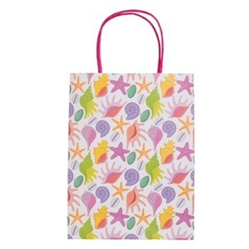 Carti si Birotica - Birotica - Articole ambalare - Sacosa cadou din hartie, Alba cu model vara, 32x11x42cm - Infinity.ro