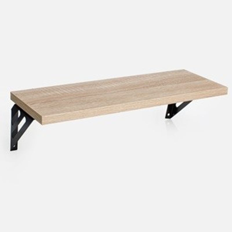 Electronice si Electrocasnice - Aragazuri, cuptoare si hote - Cuptoare - Cuptoare cu microunde - Raft de perete din lemn cu aspect de stejar, 40x14,8x1,5 cm, cu suporturi metalice - Infinity.ro