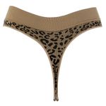 Fashion, accesorii si bijuterii - Femei - Lenjerie si pijamale femei - Lenjerie intima femei - Chiloti String Seamless cu Imprimeu Leopard, Bej - Infinity.ro