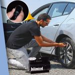 Auto si Moto - Reparatii si depanare - Compresoare auto - Pompa electrica auto 12V cu indicator de presiune, neagra - Infinity.ro