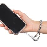 Laptop, Telefoane si Tablete - Wearables si gadgeturi - Wearables - Bratari fitness - Bratara cu margele argintii si strasuri pentru telefon mobil, 13 cm - Infinity.ro