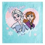 Jucarii, Copii si Bebe - Igiena si ingrijire - Baia bebelusului - Prosoape si halate de baie copii - Prosopel din Bumbac Turcoaz cu Model Frozen pentru Fete 30x30cm - Infinity.ro