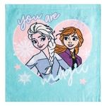 Jucarii, Copii si Bebe - Igiena si ingrijire - Baia bebelusului - Prosoape si halate de baie copii - Prosopel din Bumbac Turcoaz cu Model Frozen pentru Fete 30x30cm - Infinity.ro