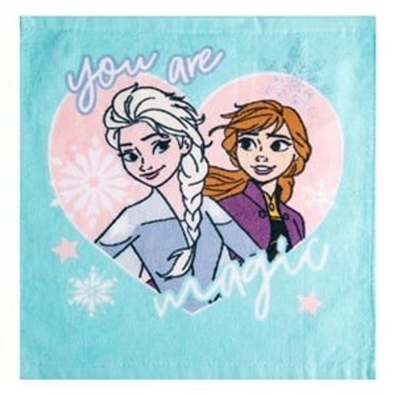 Jucarii, Copii si Bebe - Igiena si ingrijire - Baia bebelusului - Prosoape si halate de baie copii - Prosopel din Bumbac Turcoaz cu Model Frozen pentru Fete 30x30cm - Infinity.ro