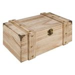Casa si Gradina - Constructii - Lemn constructii - Placi lemn - Cufar Decorativ din Lemn Natural cu Accente Metalice, 26x16.5x11cm - Infinity.ro