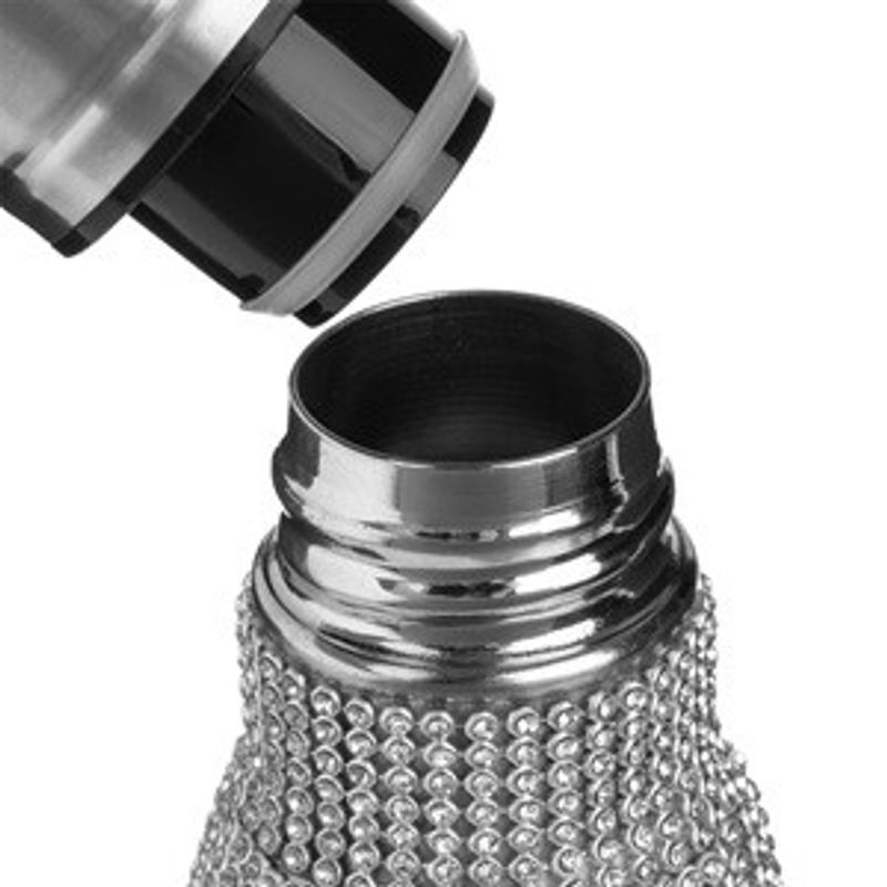 Casa si Gradina - Bucatarie si vesela - Cani si pahare - Sticle - Sticla izoterma din otel inoxidabil cu strasuri, 500 ml, argintie - Infinity.ro
