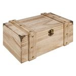 Casa si Gradina - Constructii - Lemn constructii - Placi lemn - Cufar Decorativ din Lemn Natural cu Accente Metalice, 26x16.5x11cm - Infinity.ro