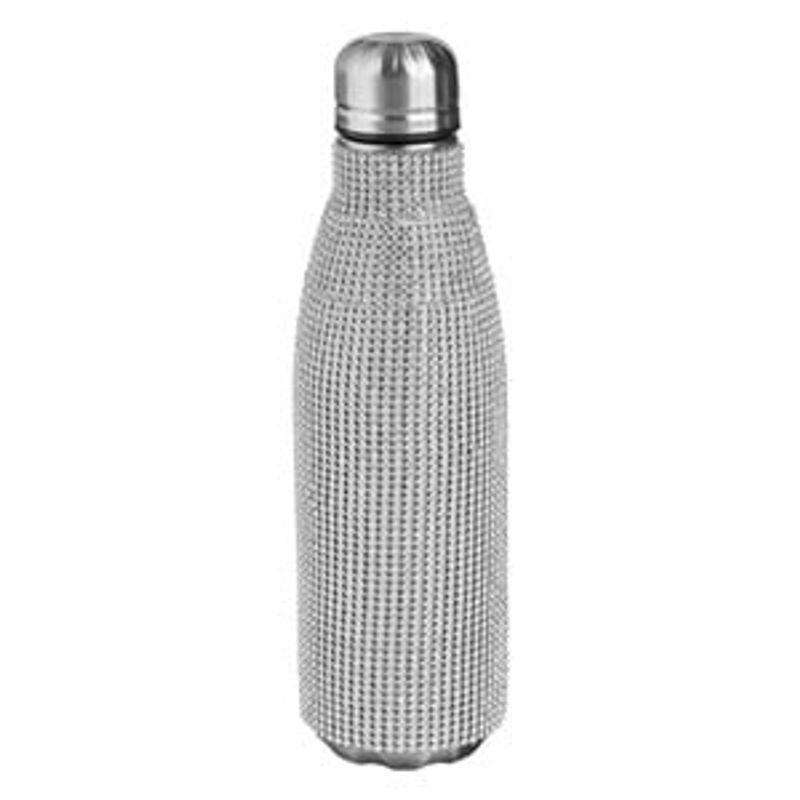 Casa si Gradina - Bucatarie si vesela - Cani si pahare - Sticle - Sticla izoterma din otel inoxidabil cu strasuri, 500 ml, argintie - Infinity.ro