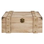 Casa si Gradina - Constructii - Lemn constructii - Placi lemn - Cufar Decorativ din Lemn Natural cu Accente Metalice, 26x16.5x11cm - Infinity.ro