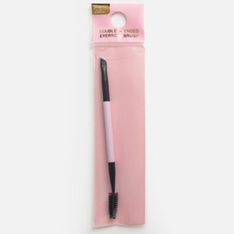 Ingrijire personala si Cosmetice - Machiaj - Aplicatoare si pensule machiaj - Pensula dubla pentru sprancene si gene, 16 cm, mov si negru - Infinity.ro