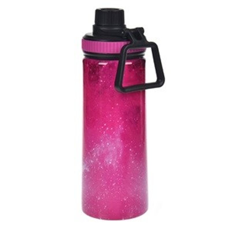 Casa si Gradina - Bucatarie si vesela - Cani si pahare - Sticle - Sticla de apa din otel inoxidabil, 700 ml, fucsia lucios, cu imprimeu motivational - Infinity.ro