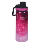 Casa si Gradina - Bucatarie si vesela - Cani si pahare - Sticle - Sticla de apa din otel inoxidabil, 700 ml, fucsia lucios, cu imprimeu motivational - Infinity.ro