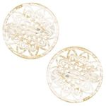 Casa si Gradina - Textile si covoare - Perdele si draperii - Accesorii perdele si draperii - Brose Decorative pentru Perdele din Lemn - Model Flori Alb Aurie - Infinity.ro