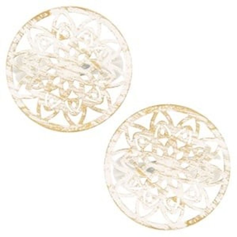 Casa si Gradina - Textile si covoare - Perdele si draperii - Accesorii perdele si draperii - Brose Decorative pentru Perdele din Lemn - Model Flori Alb Aurie - Infinity.ro
