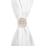 Casa si Gradina - Textile si covoare - Perdele si draperii - Accesorii perdele si draperii - Brose Decorative pentru Perdele din Lemn - Model Flori Alb Aurie - Infinity.ro