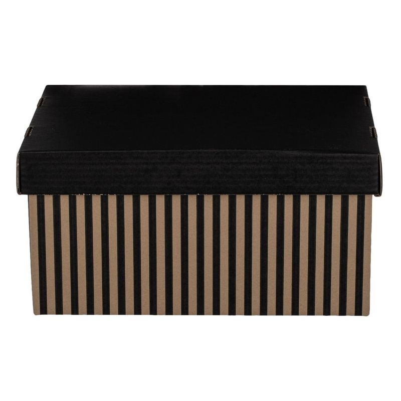 Casa si Gradina - Mobilier - Organizare si depozitare - Cutii depozitare - Set Cutii de Depozitare din Carton Pliabile Bej cu Dungi Negre - Infinity.ro