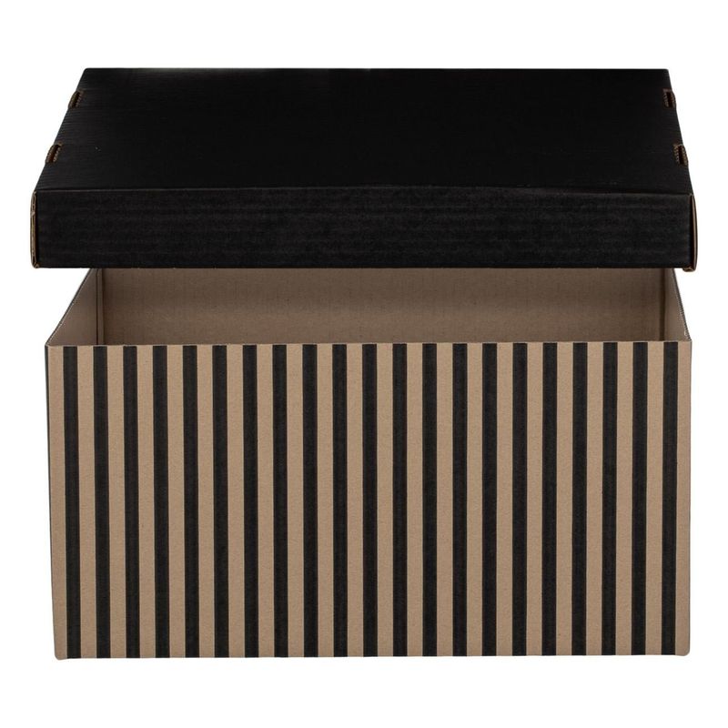 Casa si Gradina - Mobilier - Organizare si depozitare - Cutii depozitare - Set Cutii de Depozitare din Carton Pliabile Bej cu Dungi Negre - Infinity.ro