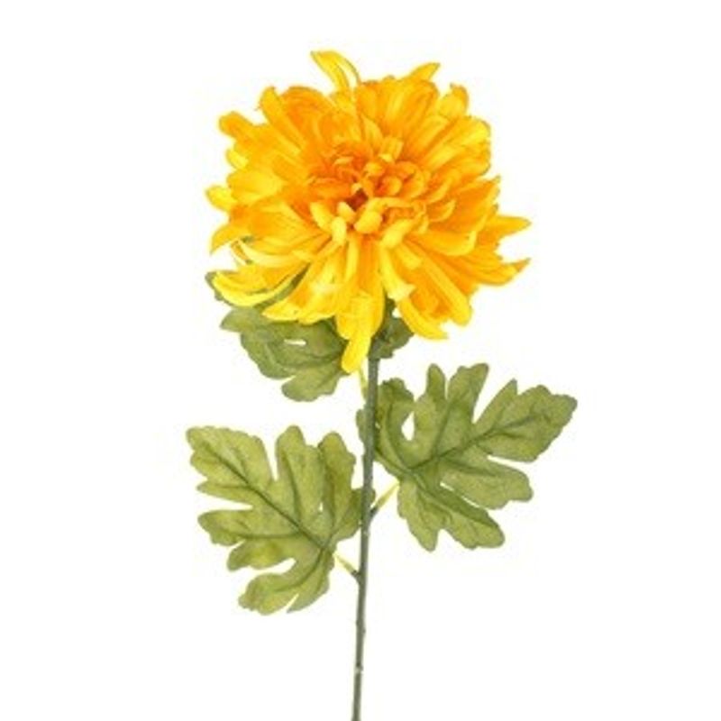 Casa si Gradina - Decoratiuni - Obiecte decorative - Plante artificiale - Crizantema artificiala cu tulpina lunga, galbena, 85 cm - Infinity.ro