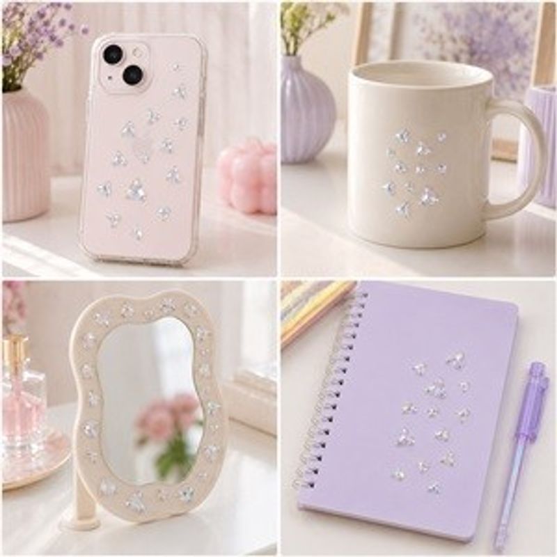 Casa si Gradina - Decoratiuni - Stickere decorative - Stickere acrilice holografice cu model diamant, argintii, autocolante decorative - Infinity.ro