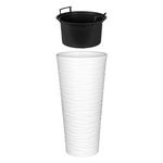 Casa si Gradina - Gradinarit si plante - Plante si ghivece - Ghivece si suporturi - Ghiveci Conici din Plastic Alb cu Dungi Zebra - 85L - Infinity.ro