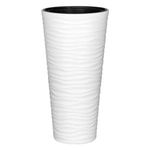 Casa si Gradina - Gradinarit si plante - Plante si ghivece - Ghivece si suporturi - Ghiveci Conici din Plastic Alb cu Dungi Zebra - 85L - Infinity.ro