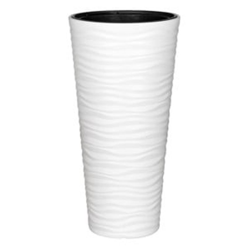 Casa si Gradina - Gradinarit si plante - Plante si ghivece - Ghivece si suporturi - Ghiveci Conici din Plastic Alb cu Dungi Zebra - 85L - Infinity.ro