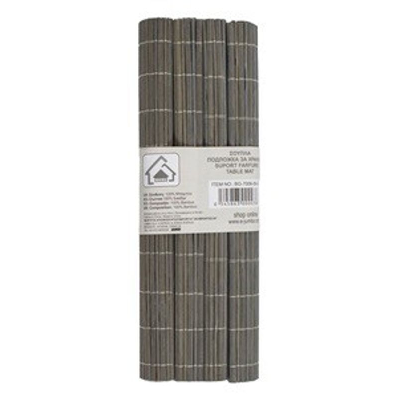 Casa si Gradina - Bucatarie si vesela - Vesela si tacamuri - Farfurii si boluri - Suporturi Farfurii Gri din Bambus, Set 4 buc, 43x30cm - Infinity.ro