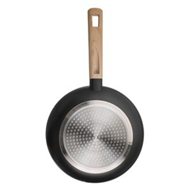 Casa si Gradina - Bucatarie si vesela - Vase pentru gatit - Tigai si seturi - Tigaie antiaderenta cu indicator de temperatura, 28 cm, neagra - Infinity.ro