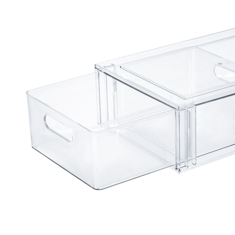 Casa si Gradina - Mobilier - Organizare si depozitare - Cutii depozitare - Organizator Frigider 2 Compartimente Plastic Transparent - Infinity.ro