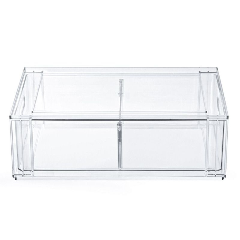 Casa si Gradina - Mobilier - Organizare si depozitare - Cutii depozitare - Organizator Frigider 2 Compartimente Plastic Transparent - Infinity.ro