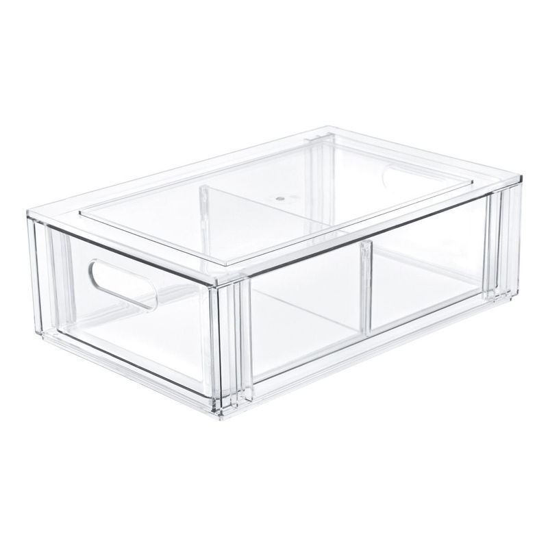 Casa si Gradina - Mobilier - Organizare si depozitare - Cutii depozitare - Organizator Frigider 2 Compartimente Plastic Transparent - Infinity.ro