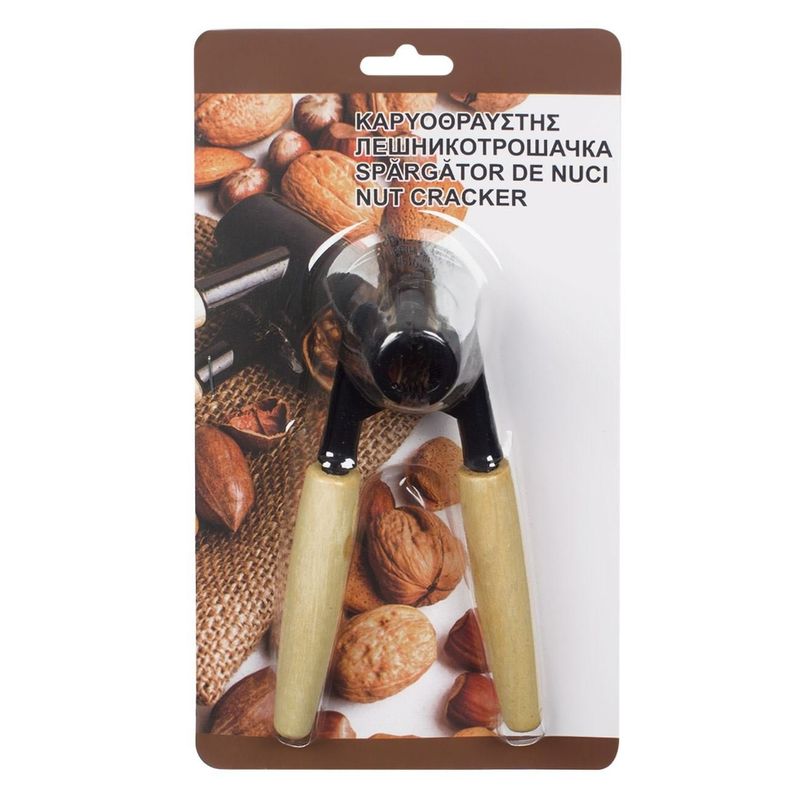 Casa si Gradina - Bucatarie si vesela - Ustensile bucatarie - Foarfeci bucatarie - Spargator de Nuci Metalic cu Maner din Lemn 18cm - Infinity.ro