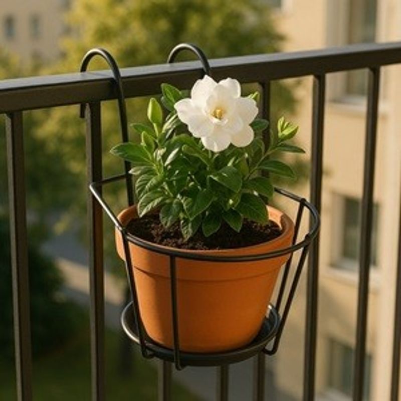 Casa si Gradina - Gradinarit si plante - Plante si ghivece - Ghivece si suporturi - Suport Ghiveci Metalic Negru Suspendabil pentru Balcon - Infinity.ro