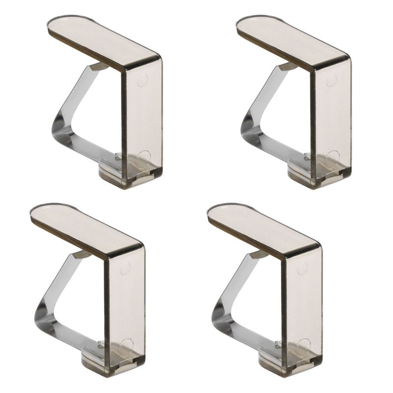Casa si Gradina - Constructii - Scule electrice si accesorii - Menghine si cleme fixare - Cleme din Plastic Maro Transparent cu Baza Metalica, Set 4 buc - Infinity.ro