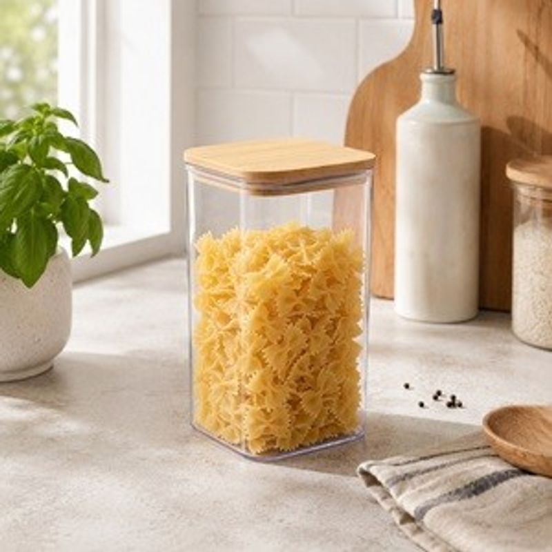 Casa si Gradina - Mobilier - Organizare si depozitare - Cutii depozitare - Recipient pentru Depozitarea Alimentelor cu Capac din Bambus, 1,5L - Infinity.ro