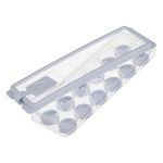 Casa si Gradina - Bucatarie si vesela - Accesorii bar - Forme cuburi de gheata - Cutie pentru Gheata cu 12 Compartimente, Gri, Plastic, cu Capac Transparent - Infinity.ro