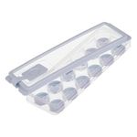 Casa si Gradina - Bucatarie si vesela - Accesorii bar - Forme cuburi de gheata - Cutie pentru Gheata cu 12 Compartimente, Gri, Plastic, cu Capac Transparent - Infinity.ro