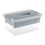 Casa si Gradina - Mobilier - Organizare si depozitare - Cutii depozitare - Cutie Organizator cu Raft Detasabil, 5L, Gri, 29x19x14cm - Infinity.ro