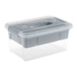 Casa si Gradina - Mobilier - Organizare si depozitare - Cutii depozitare - Cutie Organizator cu Raft Detasabil, 5L, Gri, 29x19x14cm - Infinity.ro