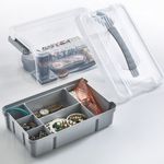Casa si Gradina - Mobilier - Organizare si depozitare - Cutii depozitare - Cutie Organizator cu Raft Detasabil, 5L, Gri, 29x19x14cm - Infinity.ro