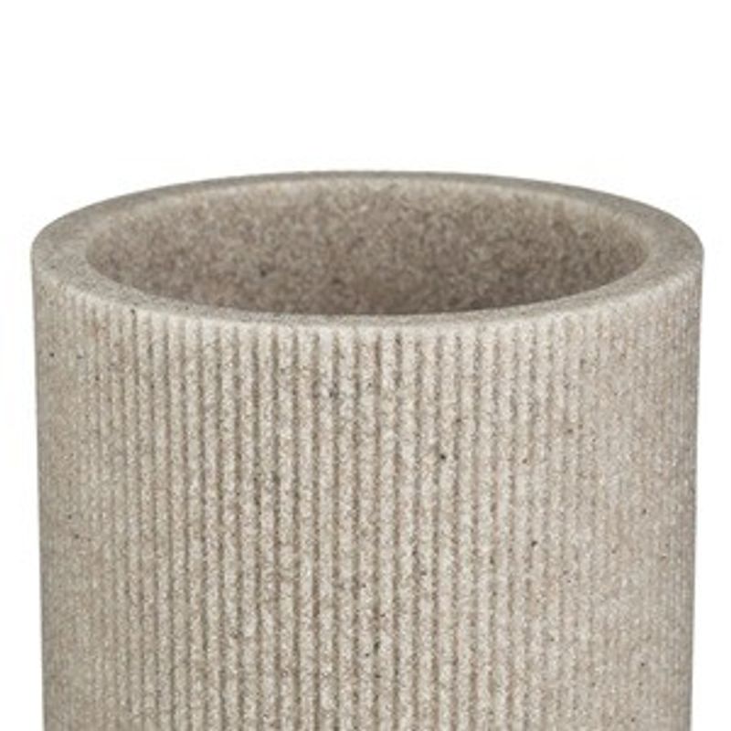 Ingrijire personala si Cosmetice - Igiena dentara - Periute de dinti clasice - Suport rotund pentru periute de dinti din polyresin, Bej cu dungi verticale, 7.5 x 15.5 cm - Infinity.ro