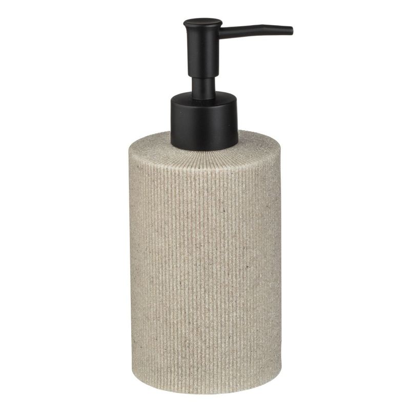 Ingrijire personala si Cosmetice - Igiena dentara - Periute de dinti clasice - Suport rotund pentru periute de dinti din polyresin, Bej cu dungi verticale, 7.5 x 15.5 cm - Infinity.ro