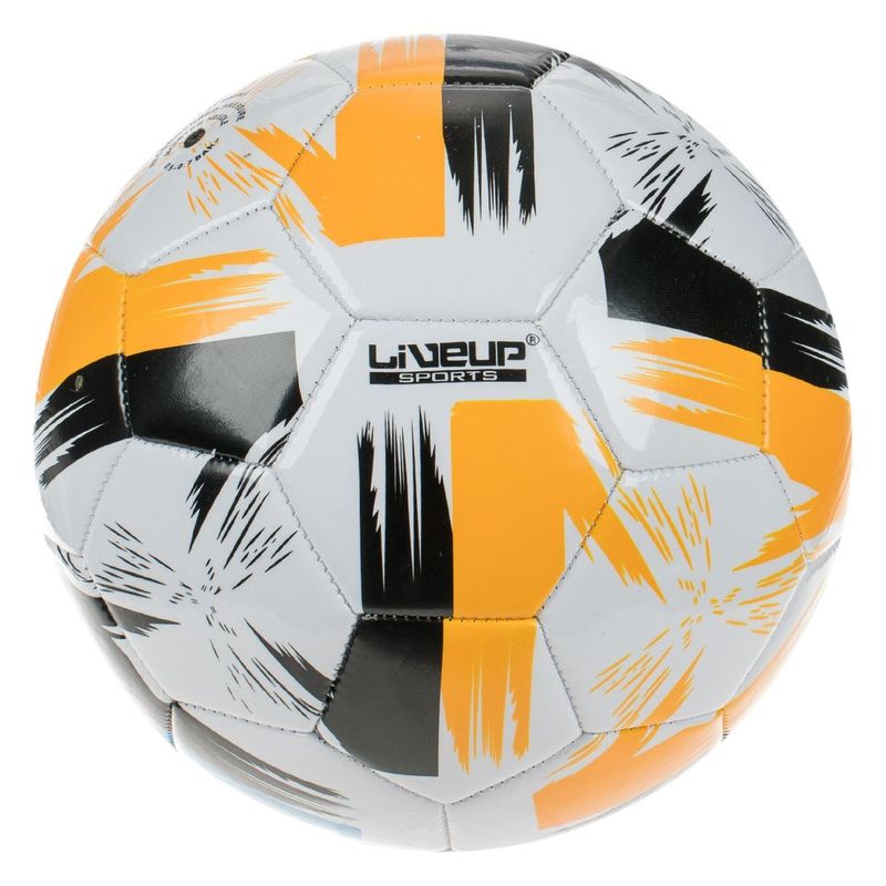 Sport si Outdoor - Sporturi de echipa - Fotbal - Porti fotbal - Minge de fotbal marimea 5, design modern, alba cu accente negre, galbene si albastre - Infinity.ro