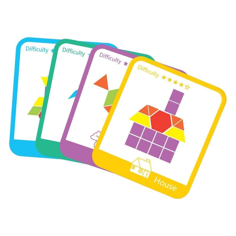 Jucarii, Copii si Bebe - Jucarii si jocuri - Jucarii & jocuri educative - Jocuri si jucarii educative - Joc de Societate Tangram din Lemn Colorat, Multicolor, 3+ Ani - Infinity.ro